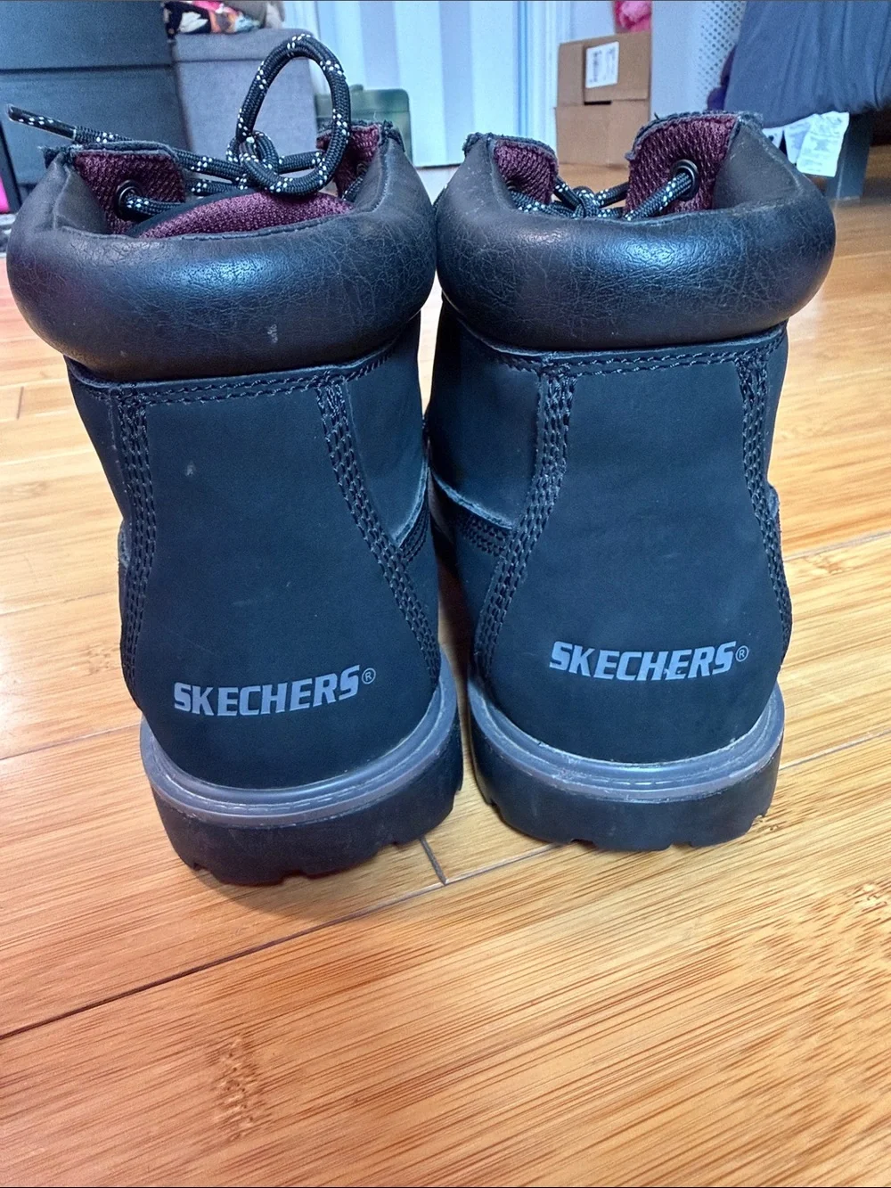 Skechers Black Men's Lace-Up Work Boots